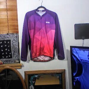 Uriah Women's Long Sleeve Cycling Jersey: Purple and Pink gradient design XL
